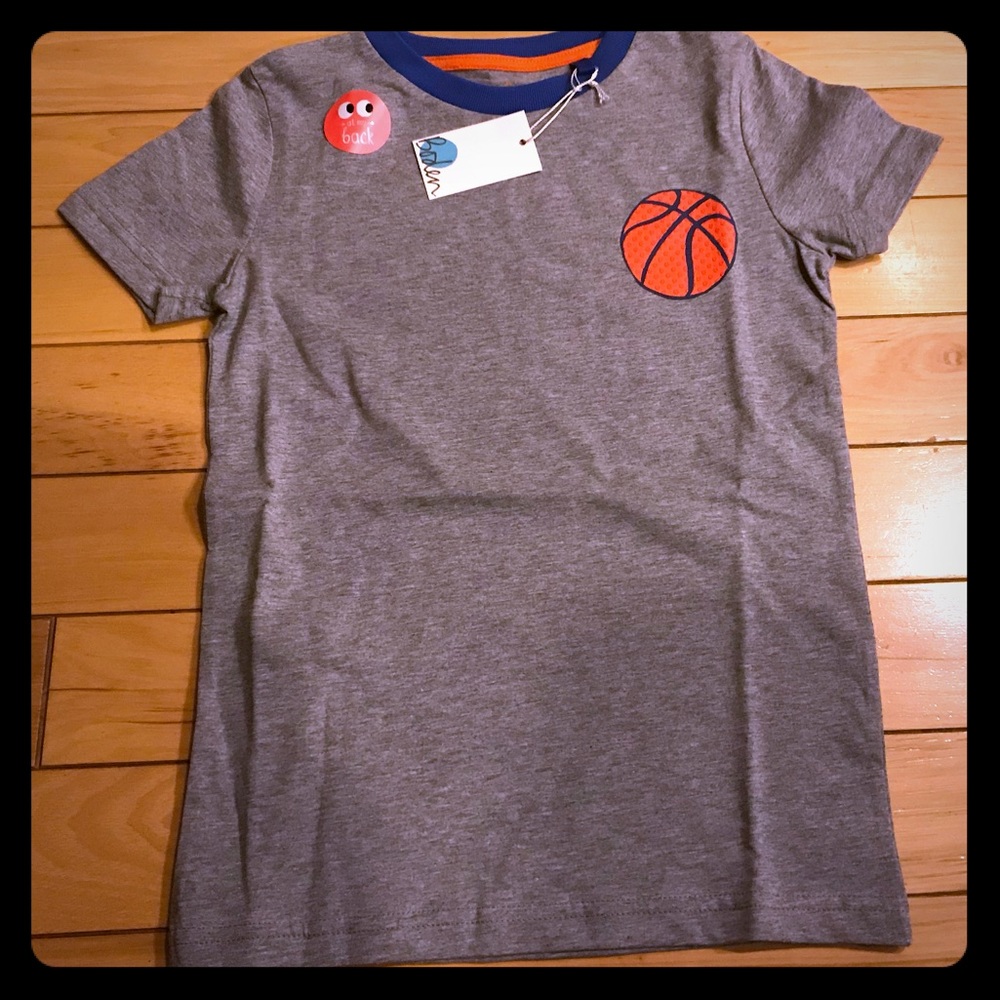 Mini Boden basketball “5” tee 7-8y NWT